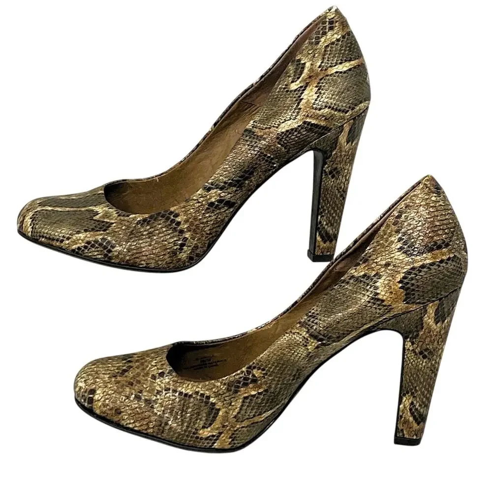 JESSICA SIMPSON Brown Snakeskin Pumps 4
